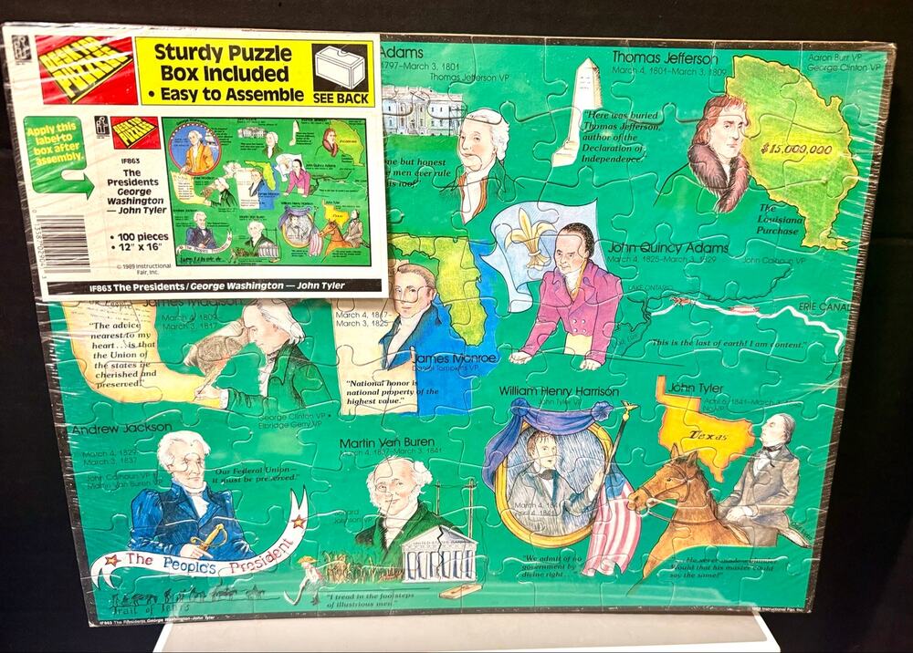 1989 Instructional Fair Puzzle The Presidents George Washington — John Tyler